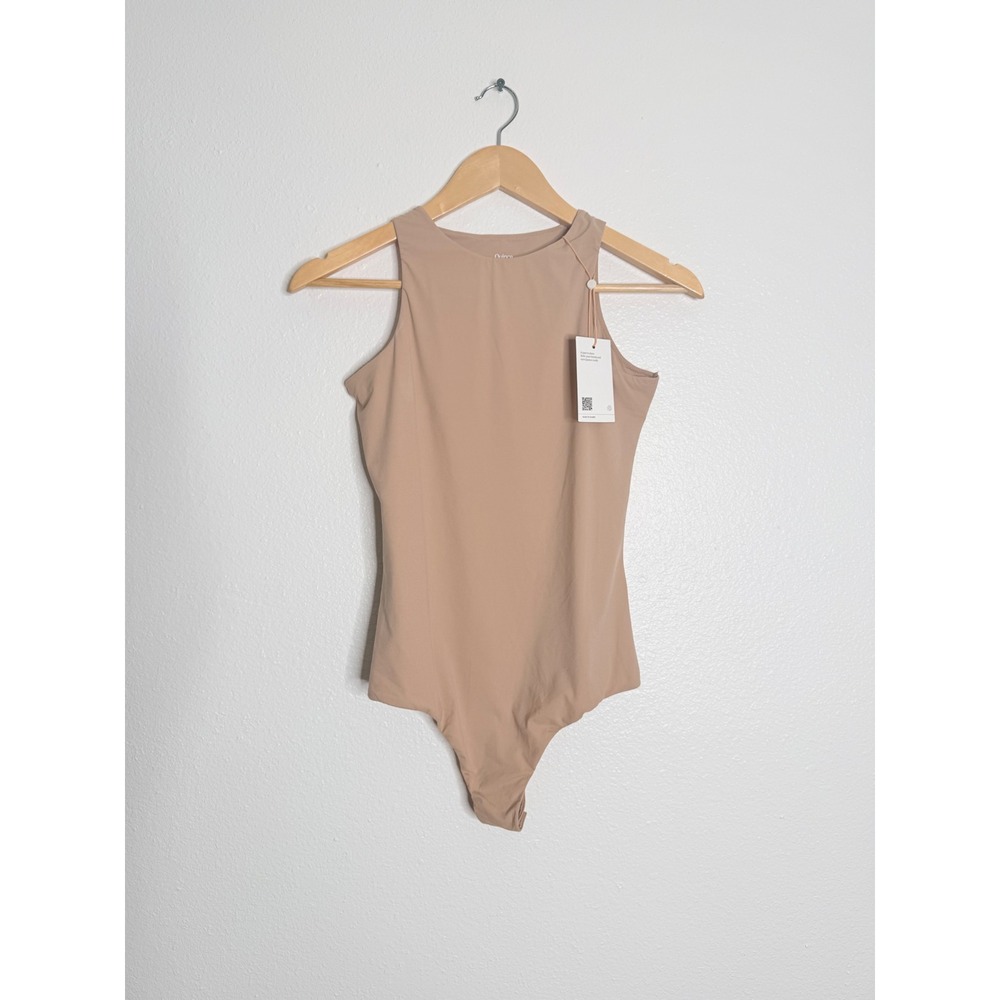 Quince High Neck Sleeveless Bodysuit Tan Beige Size LargeNWT
